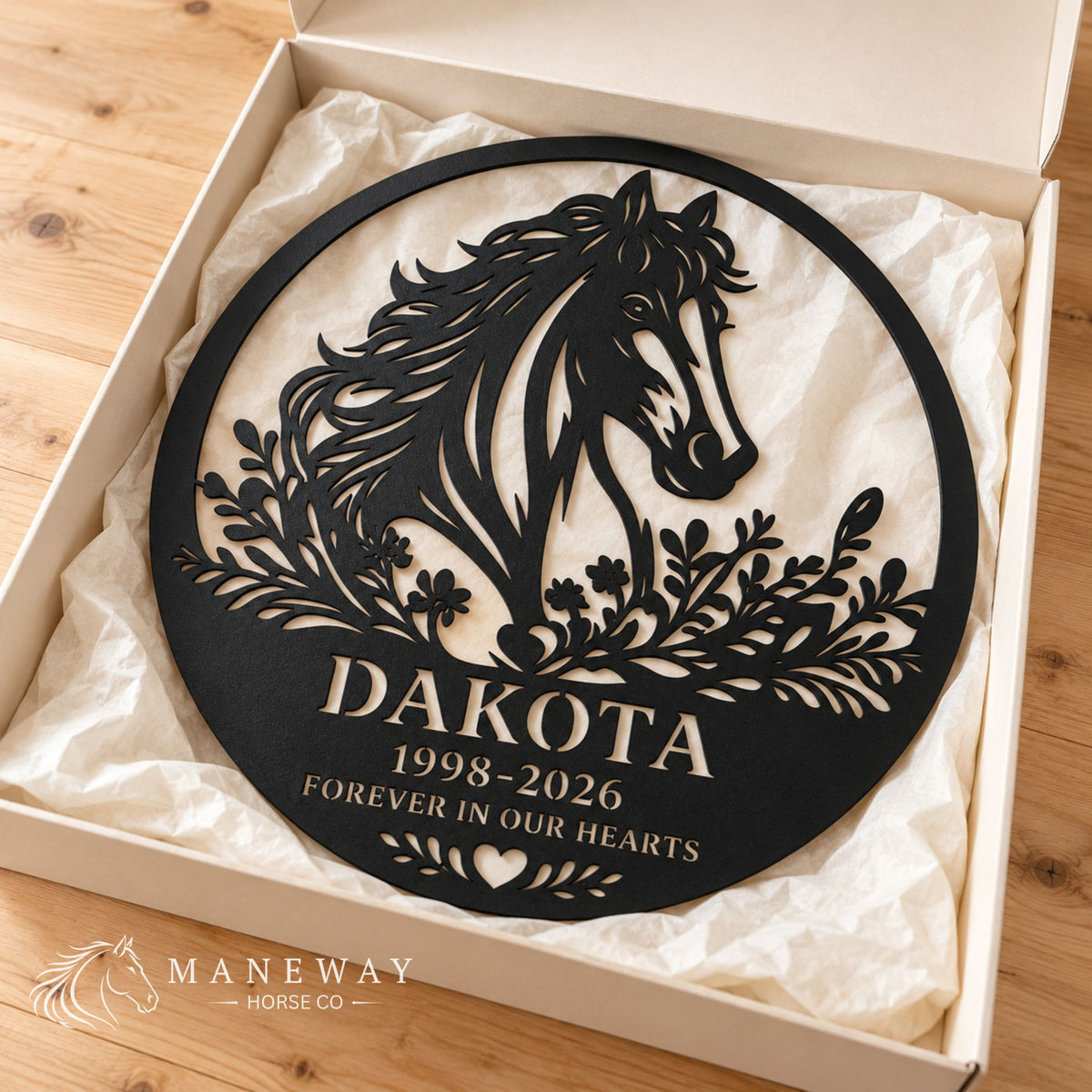 Forever Round Metal Memorial Stall Sign – view 2