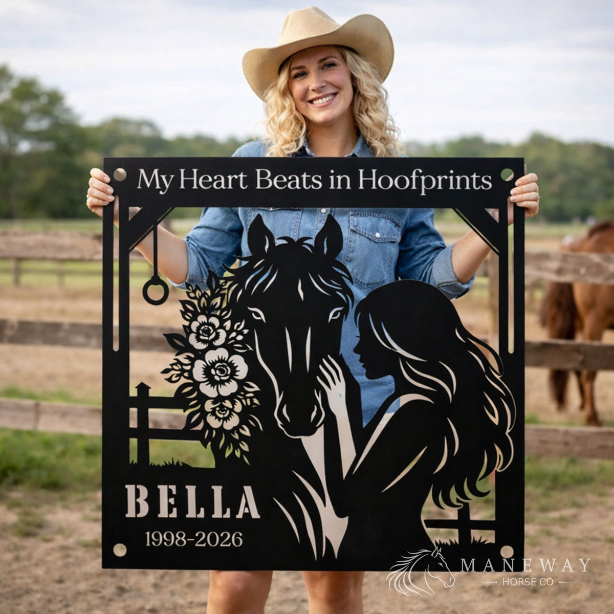 Hoofprints Horse Memorial Wall Sign – view 3