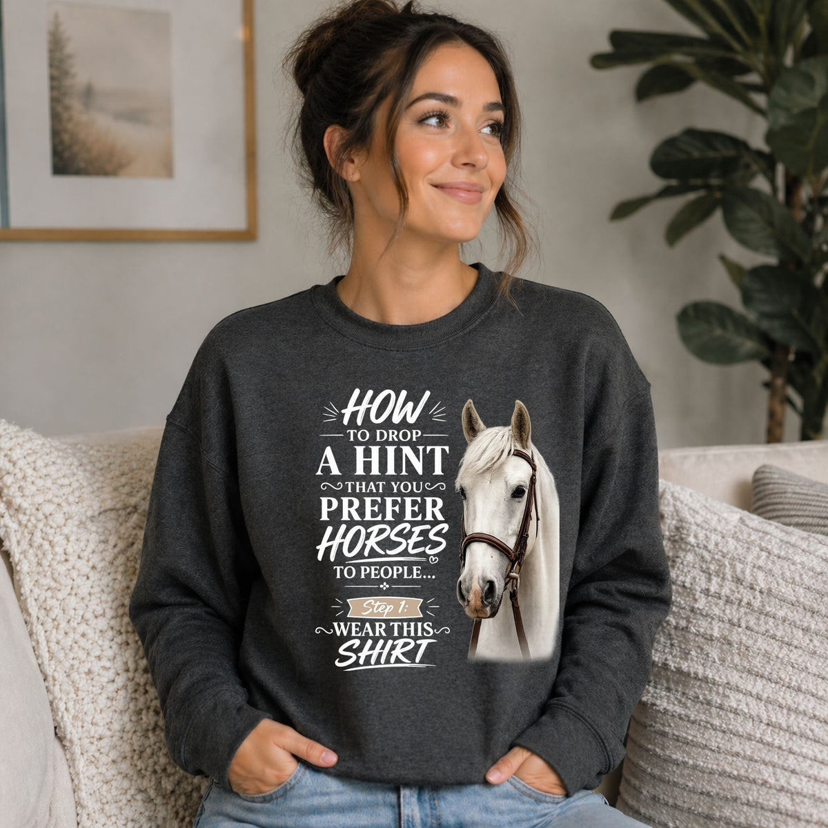 Prefer Horses Sketch Sweatshirt – view 6