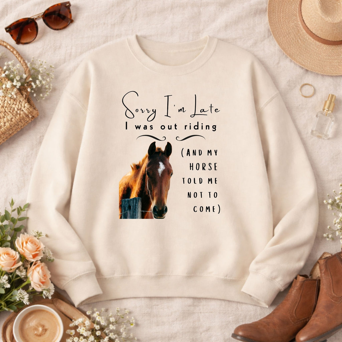 Sorry I'm Late Horse Riding Sweatshirt – view 11