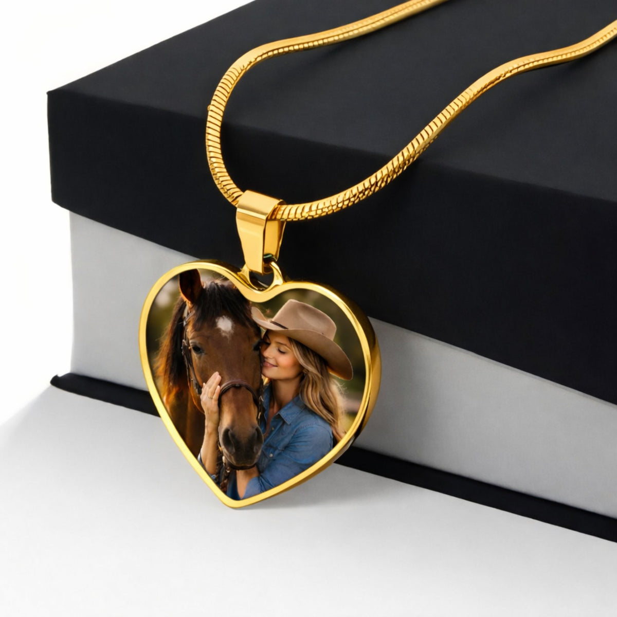 Endless Horizon Horse Photo Heart Necklace – view 6