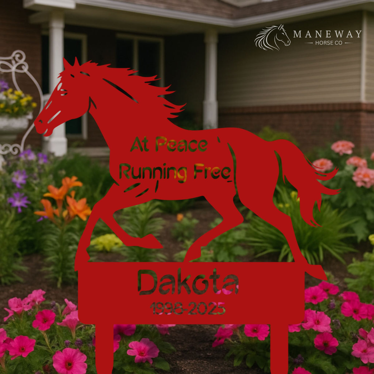 Galloping Horse Memorial Garden Stake – view 7