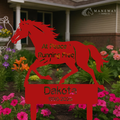Galloping Horse Memorial Garden Stake – view 7