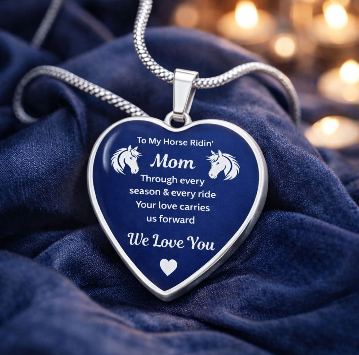 Horse Ridin Mom Heart-Shaped Necklace – view 7