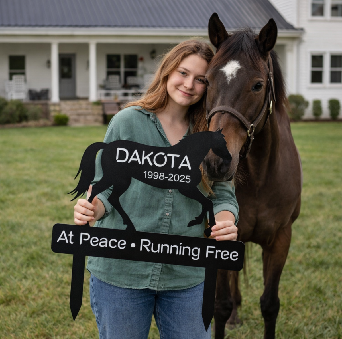 Dakota Running Free Horse Memorial Garden Stake – view 4