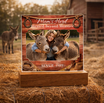 Blessed Donkey Mom Acrylic Photo Plaque