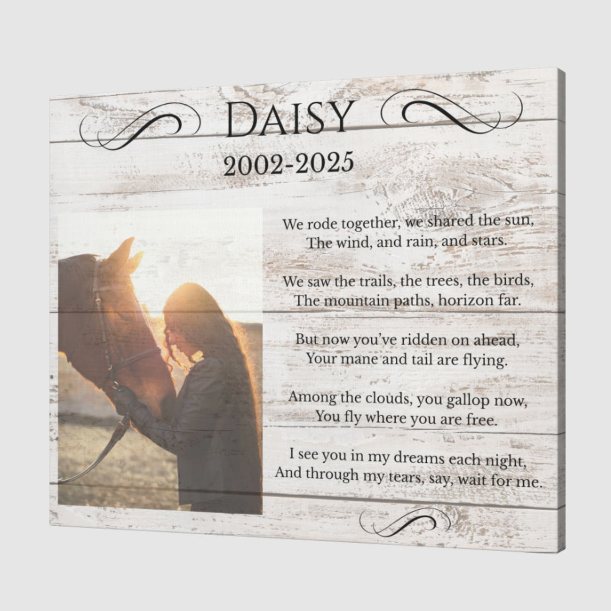 Daisy Horse Memorial Photo Canvas – view 7