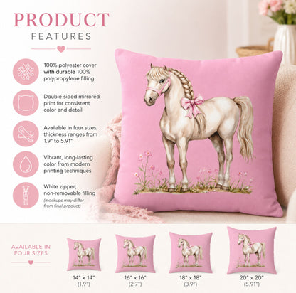 Pink Pony Throw Pillow