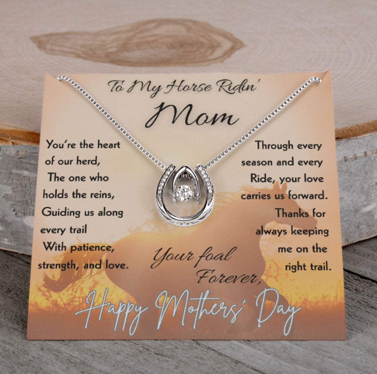 Equestrian Mom Horseshoe Pendant Necklace – view 13