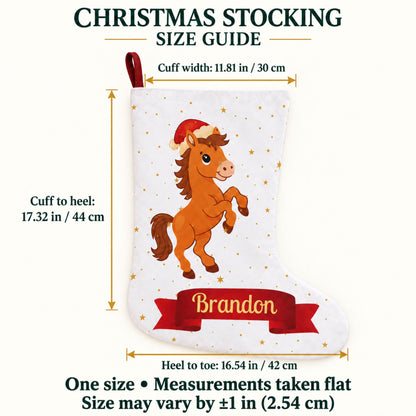 Personalized Festive Horse Christmas Stocking