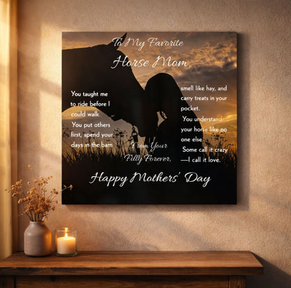 Favorite Horse Mom Silhouette Metal Print – view 3