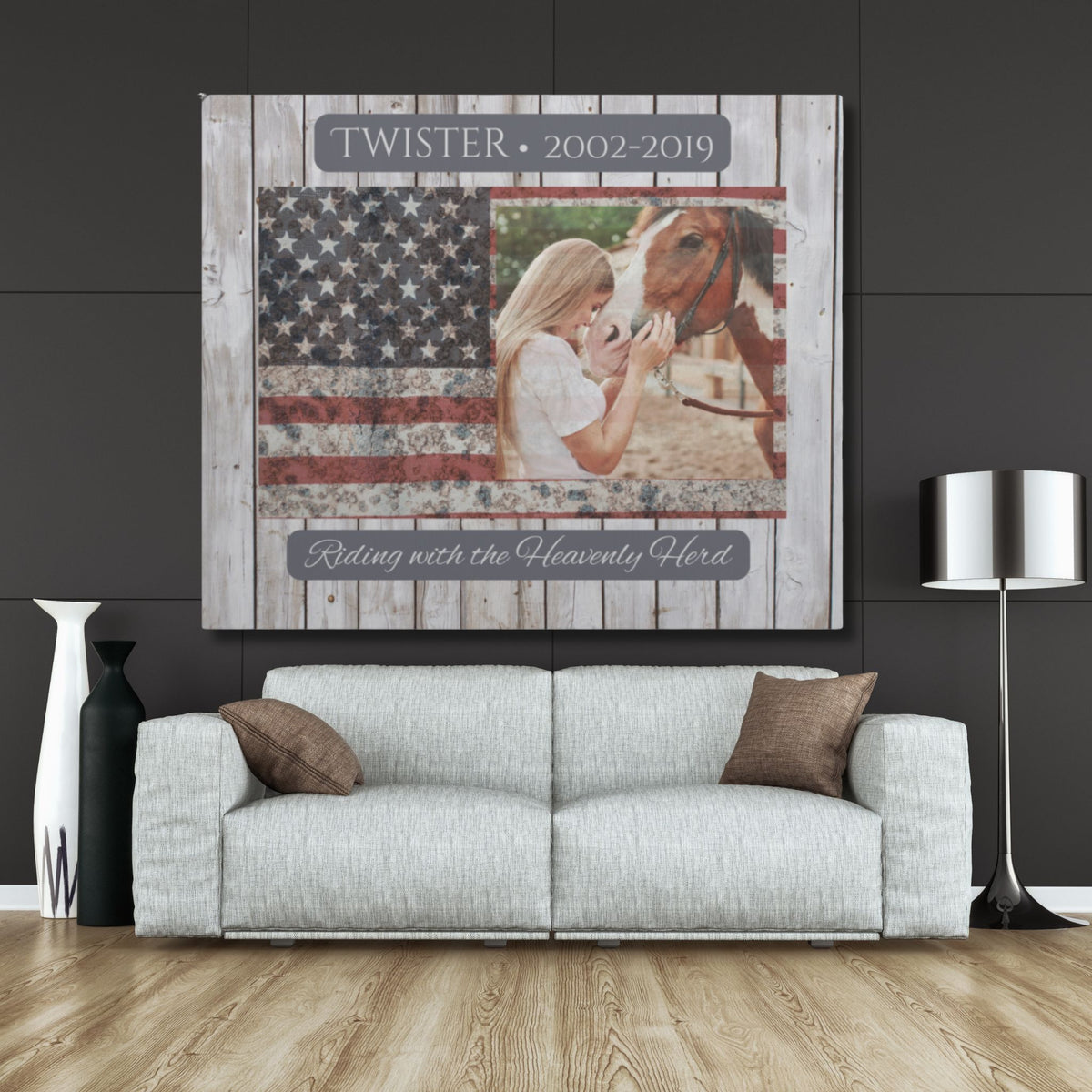 Heavenly Herd Flag Horse Memorial Canvas – view 6
