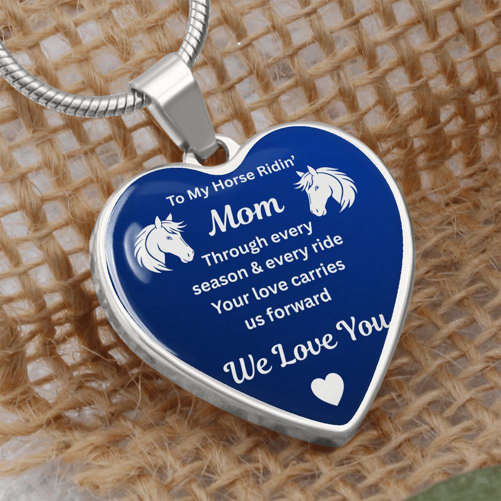 Horse Ridin Mom Heart-Shaped Necklace – view 14