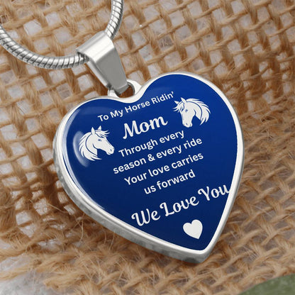 Horse Ridin Mom Heart-Shaped Necklace – view 14