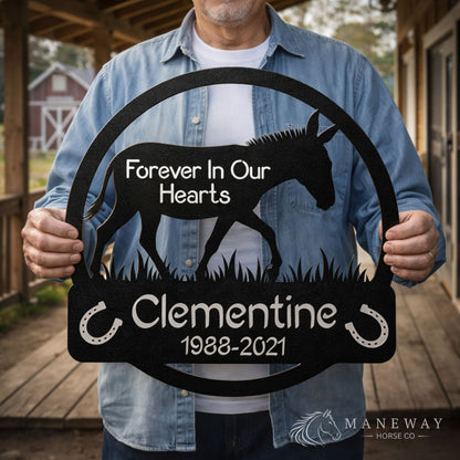 Clementine Donkey Memorial Metal Wall Sign – view 2