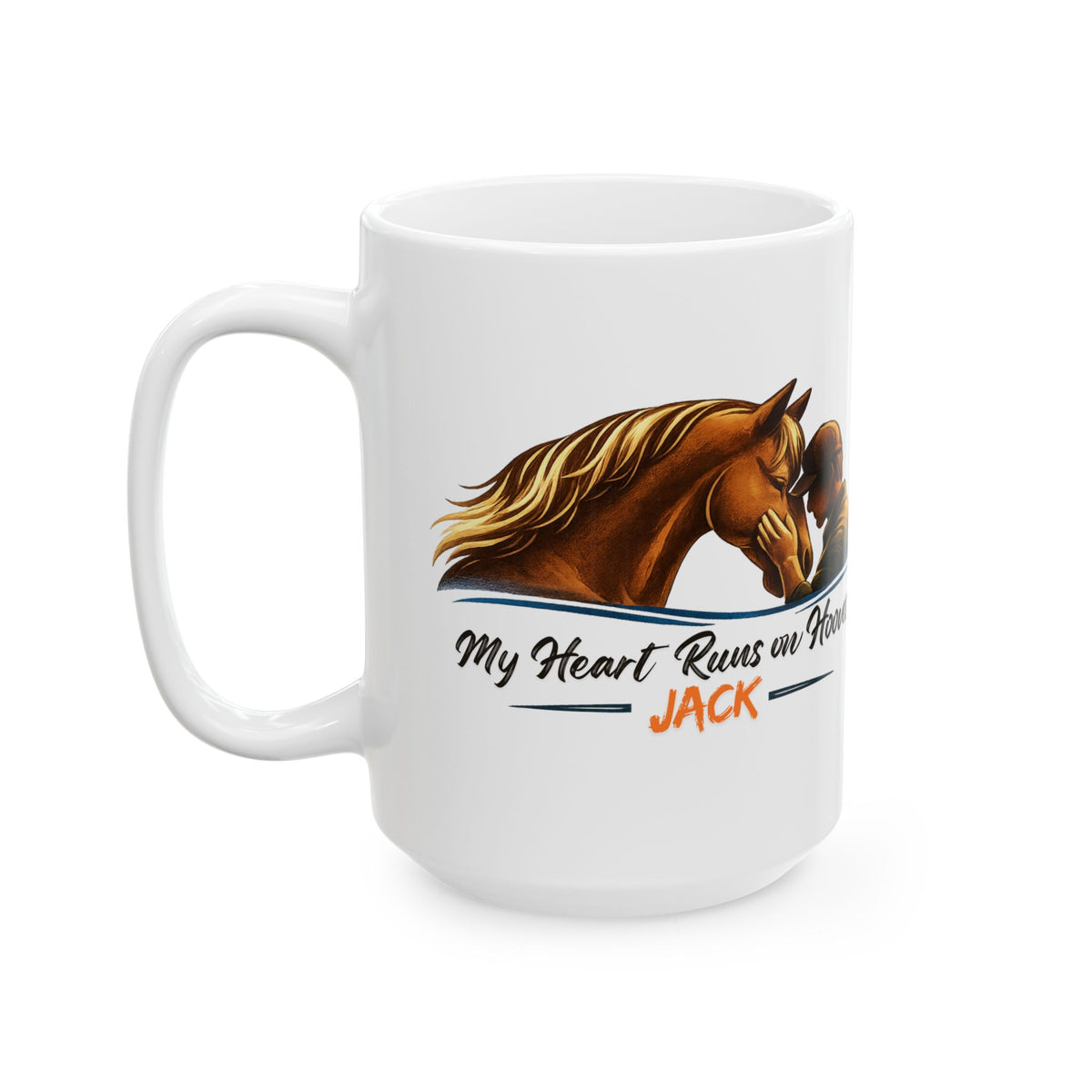 Heart Runs on Hooves Male Ceramic Mug – view 10