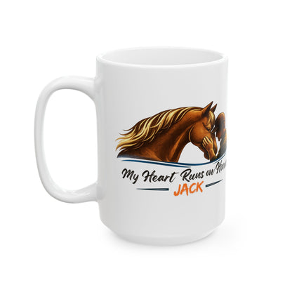 Heart Runs on Hooves Male Ceramic Mug – view 10