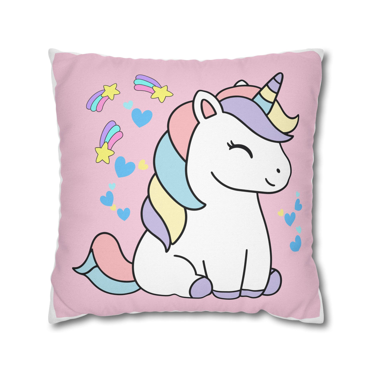 Sleepy Pastel Unicorn Throw Pillowcase