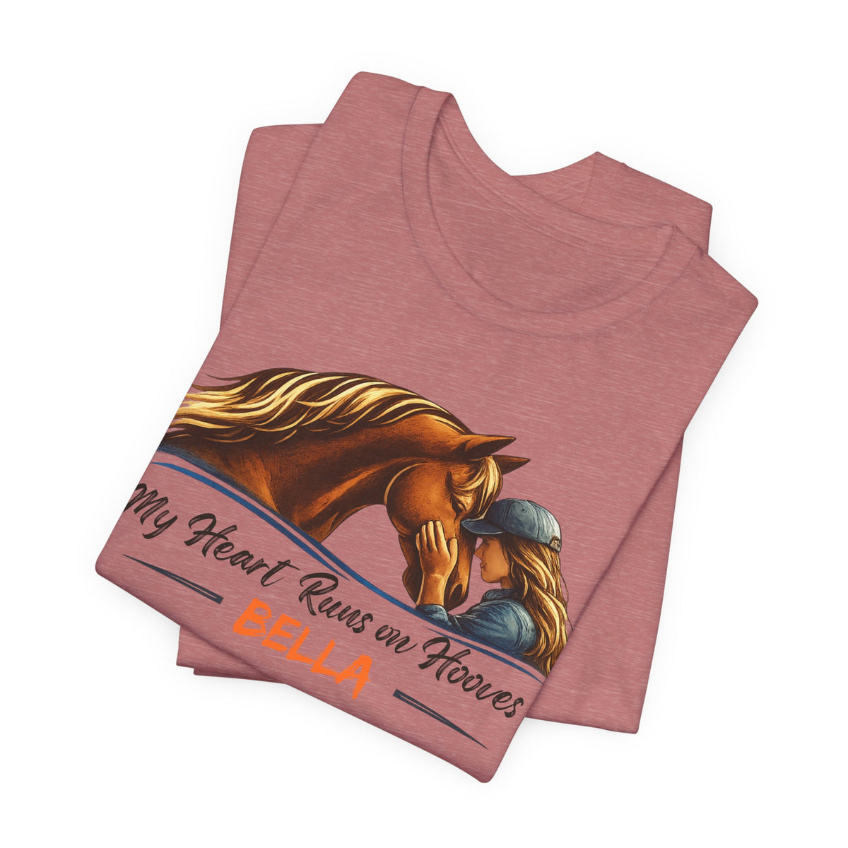 Personalized Heart Runs on Hooves T-Shirt – view 14