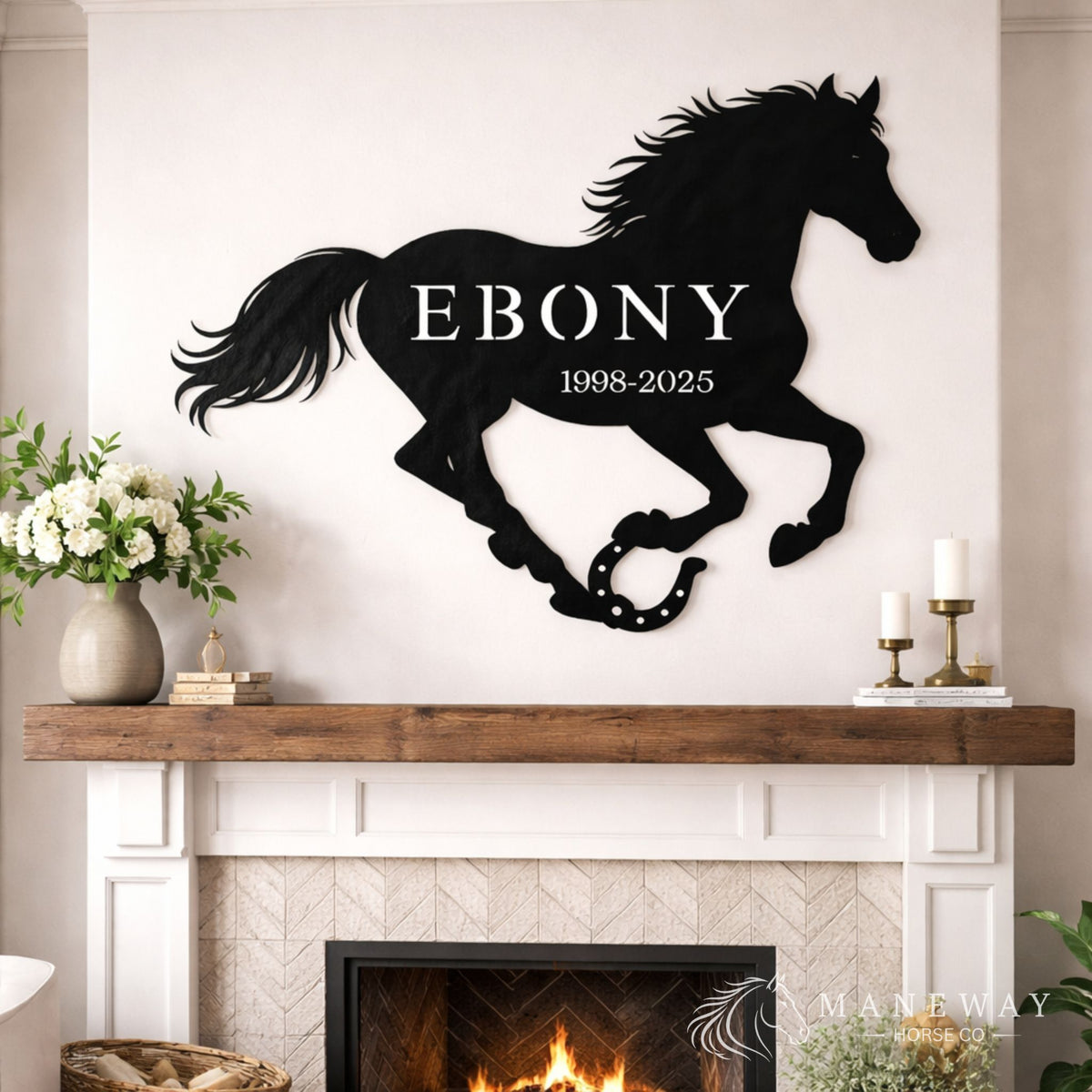 Ebony Horse Memorial Stall Sign – view 4