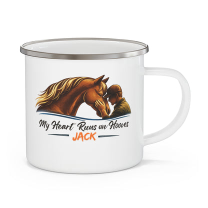 Heart Runs on Hooves Male Enamel Mug – view 5