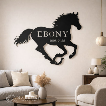 Ebony Horse Memorial Stall Sign – view 5