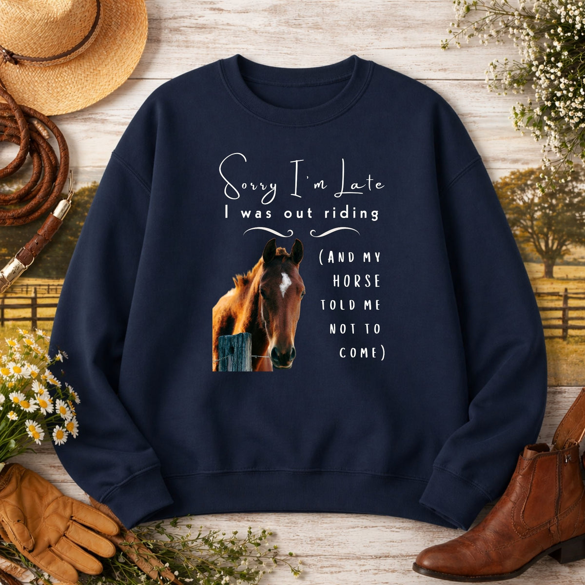 Sorry I'm Late Horse Riding Sweatshirt – view 12