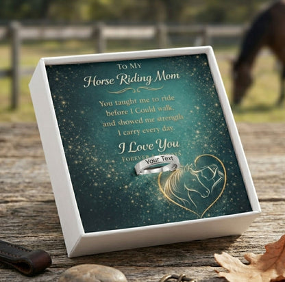 Horse Riding Mom Engraved Ring – view 2