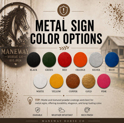 Personalized Equestrian Ribbon Holder Metal Sign