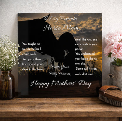 Favorite Horse Mom Silhouette Metal Print – view 4
