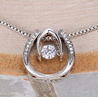 Equestrian Mom Horseshoe Pendant Necklace – view 15