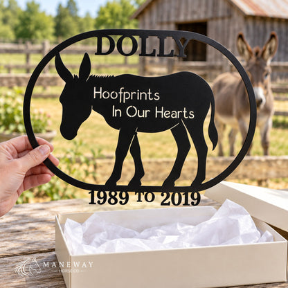 Dolly Donkey Memorial Stall Sign