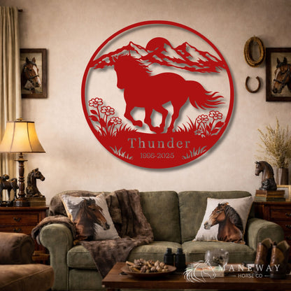 Thunder Round Metal Memorial Stall Sign – view 6