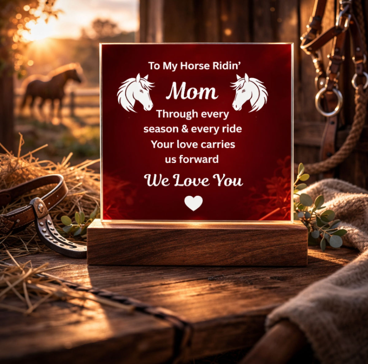 Horse Ridin’ Mom Red Acrylic Plaque