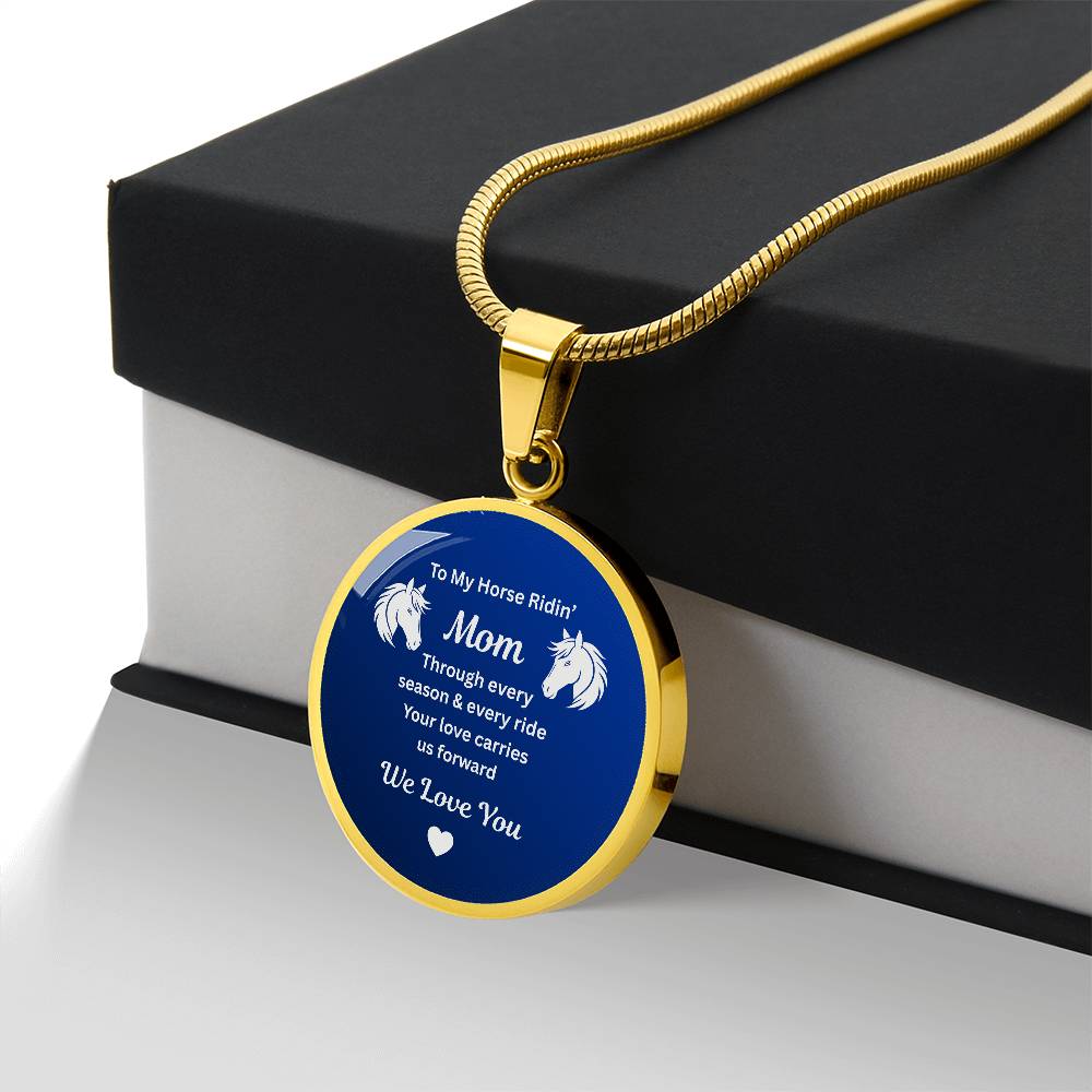 Horse Ridin Mom Circle Necklace – view 11