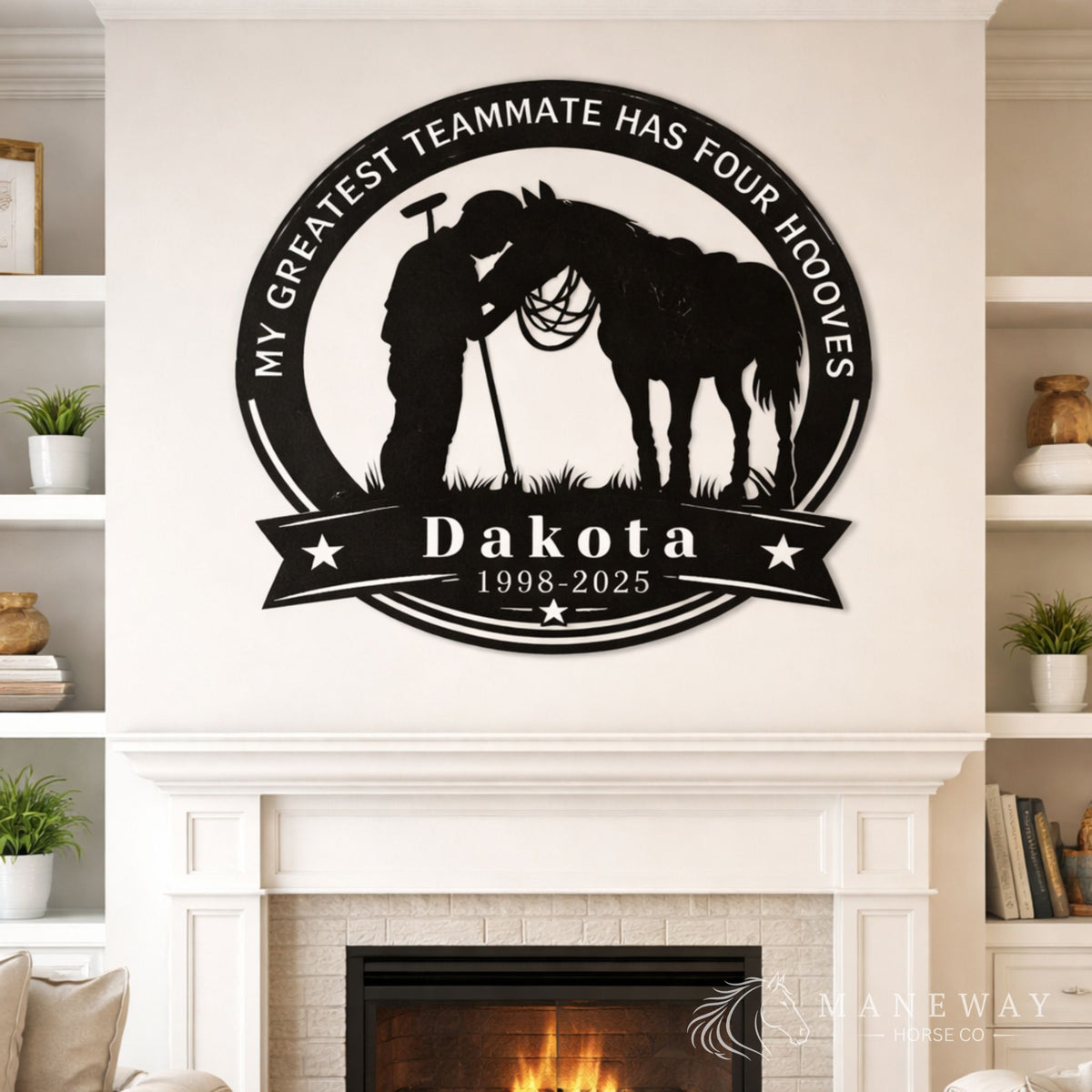 Personalized Polo Player Horse Memorial Metal Sign – view 5