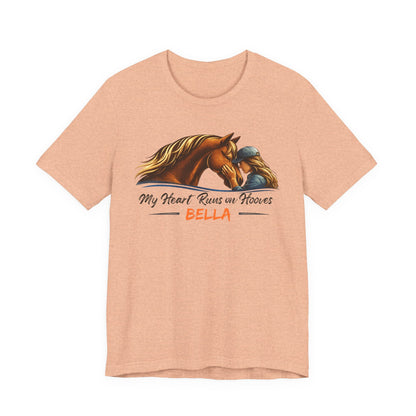 Personalized Heart Runs on Hooves T-Shirt – view 6