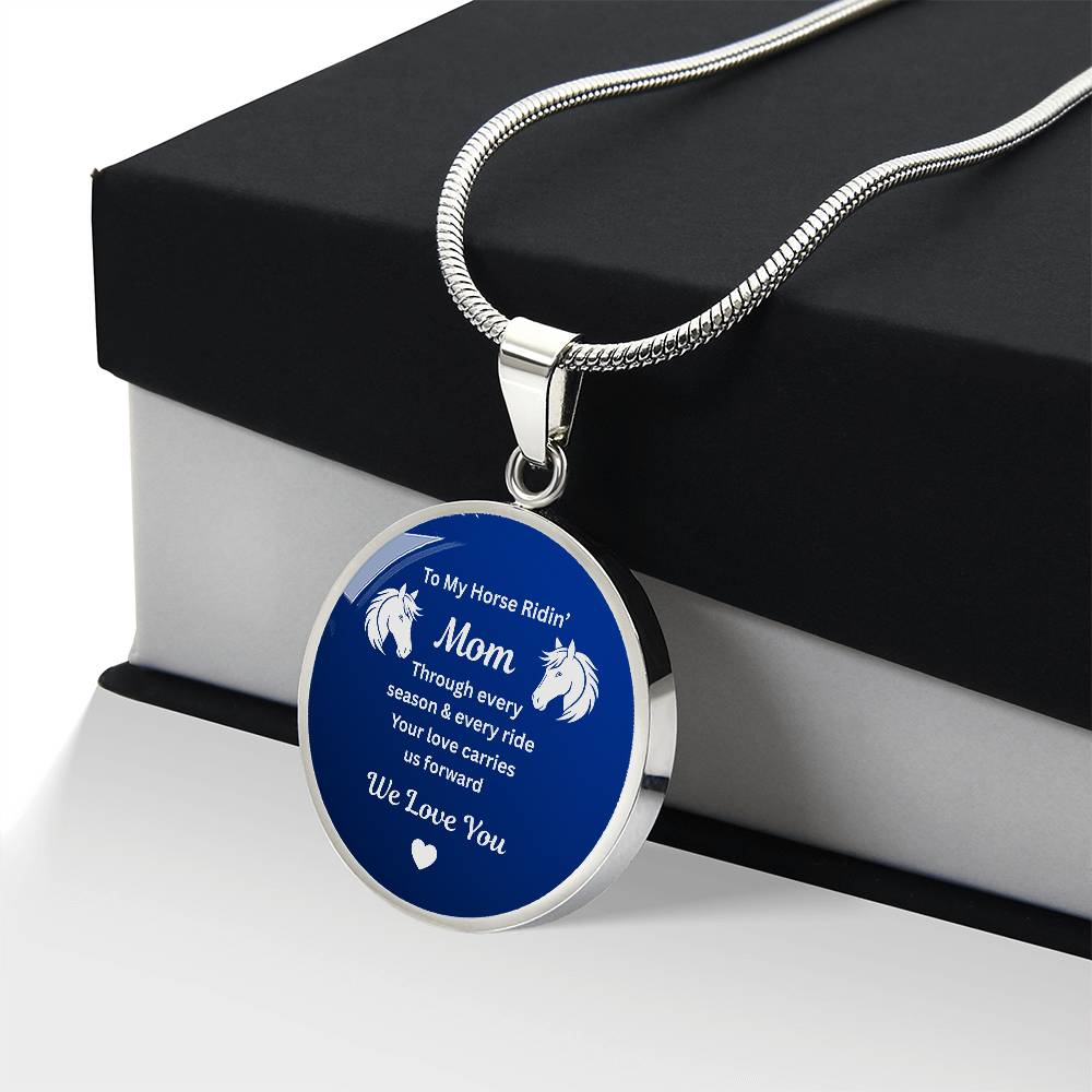 Horse Ridin Mom Circle Necklace – view 3