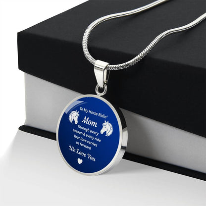 Horse Ridin Mom Circle Necklace – view 3