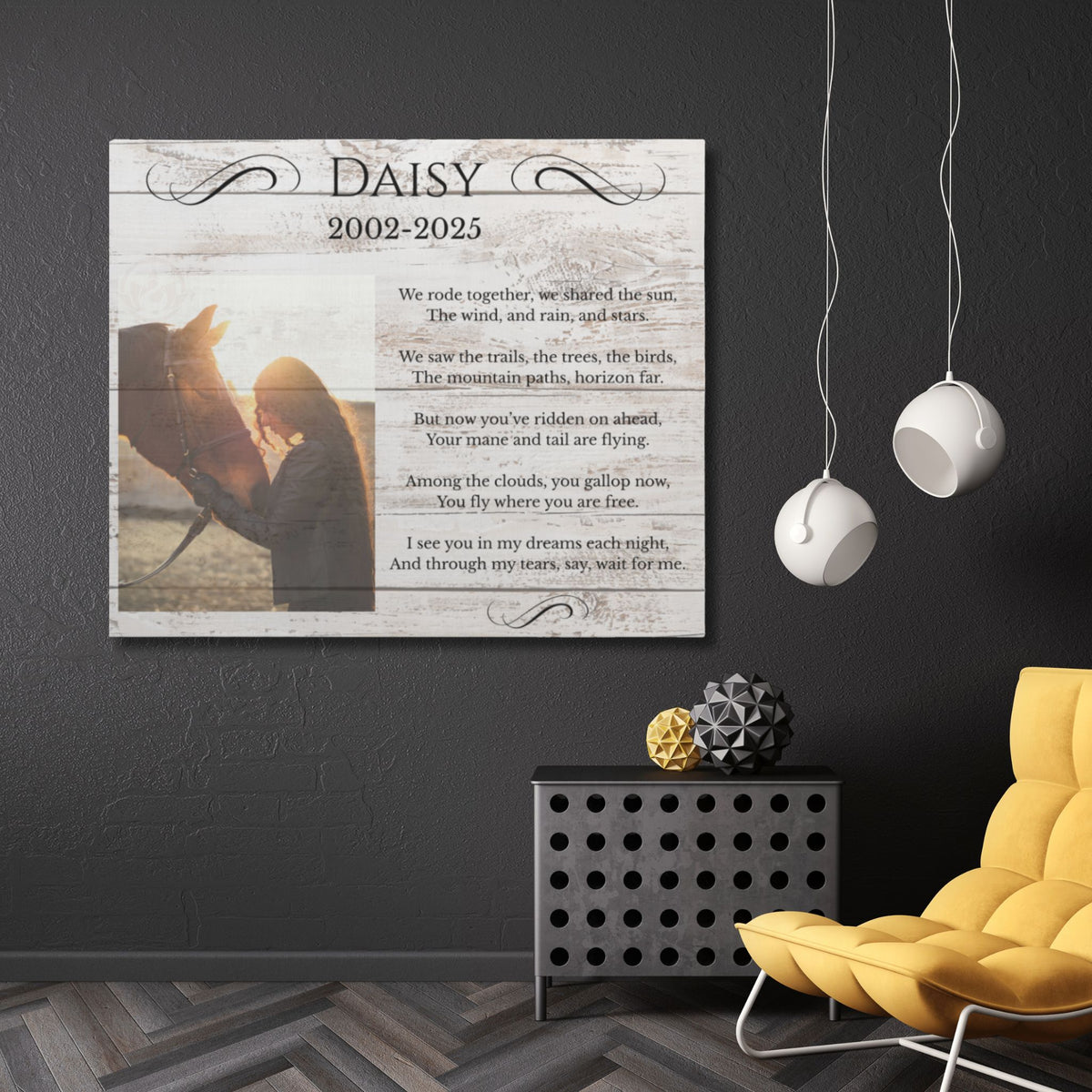 Daisy Horse Memorial Photo Canvas – view 6