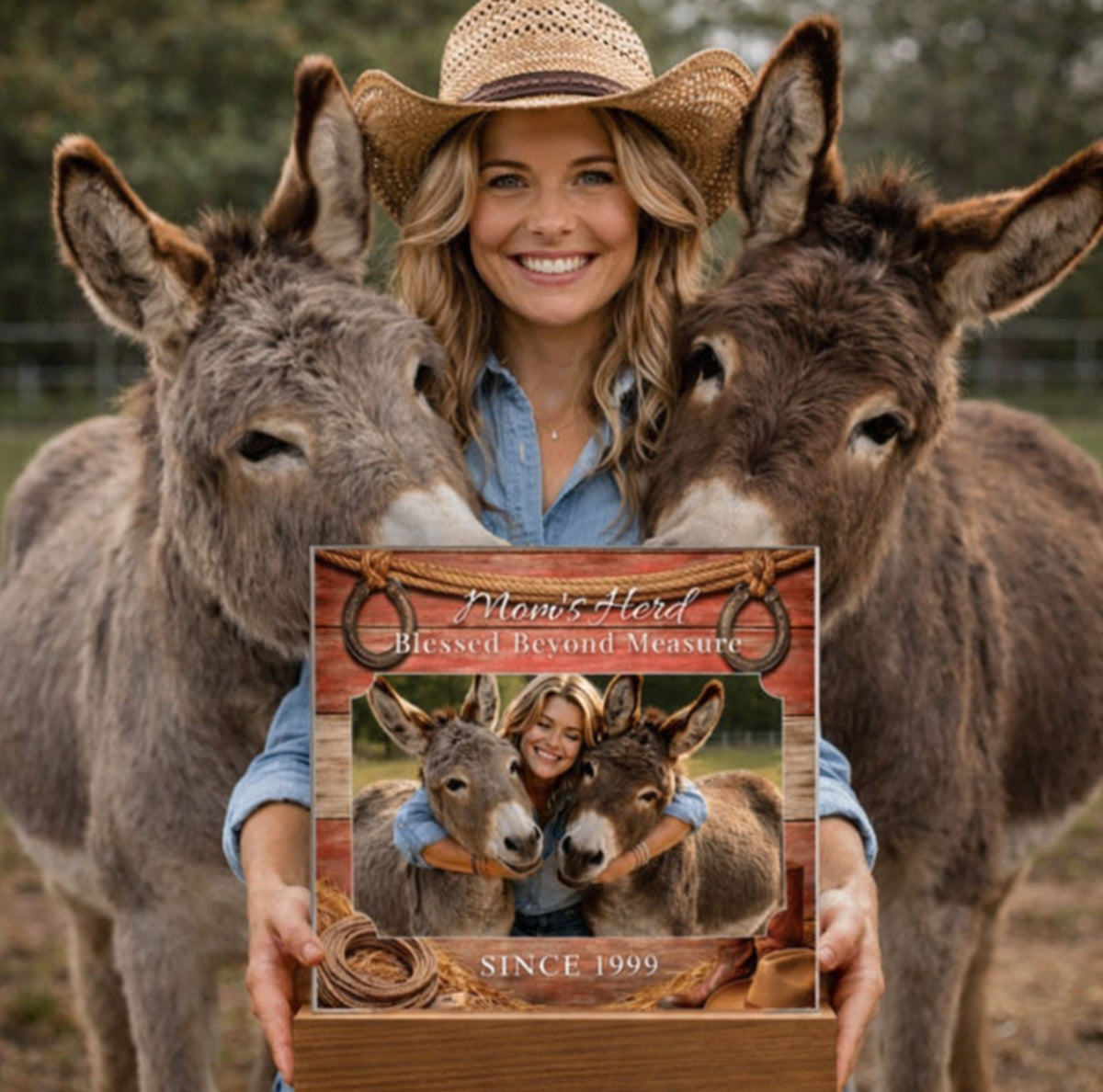 Blessed Donkey Mom Acrylic Photo Plaque