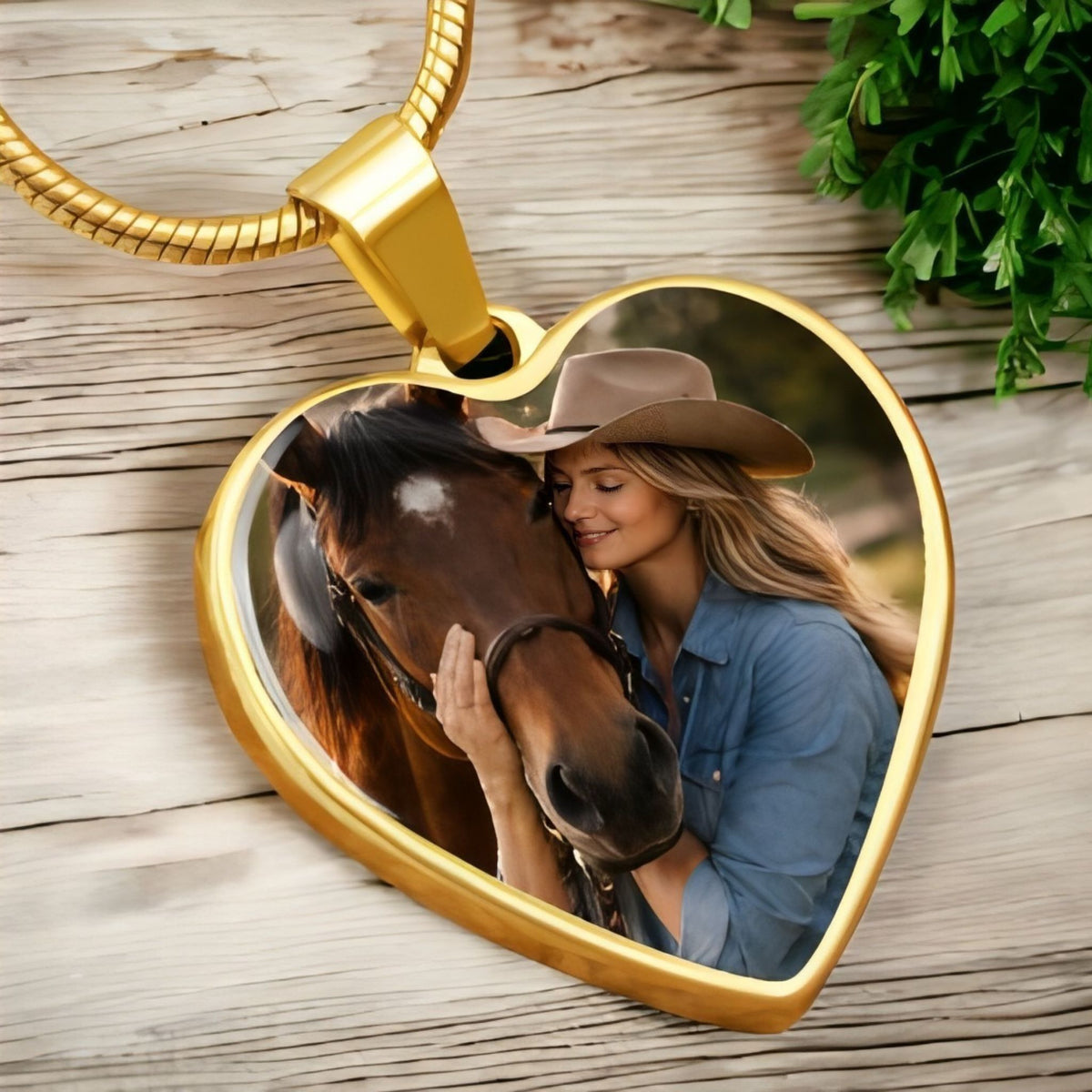 Fly Free Horse Photo Heart Necklace – view 8