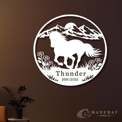 Thunder Round Metal Memorial Stall Sign – view 7