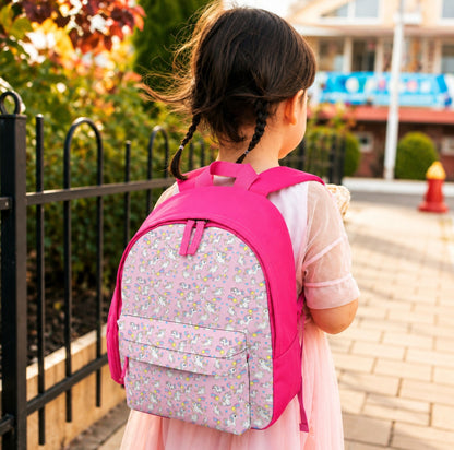 Pastel Unicorn Kids’ Backpack — Pink Trim
