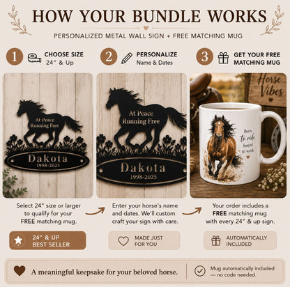 Running Free Horse Memorial Sign + FREE Mug – view 7