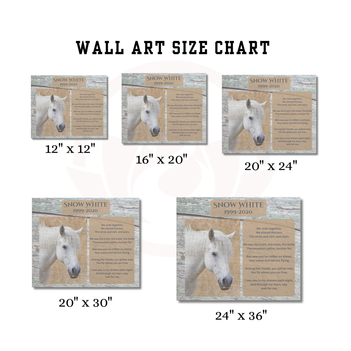 Snow White Horse Memorial Photo Canvas – view 8