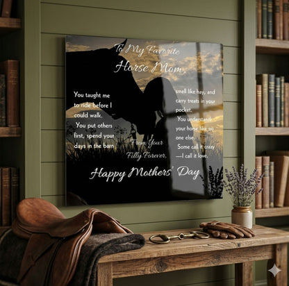 Favorite Horse Mom Silhouette Metal Print – view 5