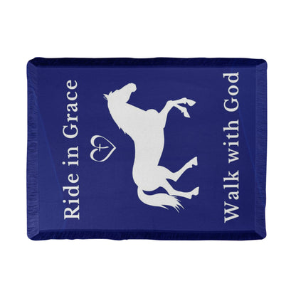 Ride in Grace, Walk with God Woven Blanket – Christian Horse Lover Faith Throw – view 10