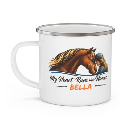 Heart Runs on Hooves Female Enamel Mug – view 6