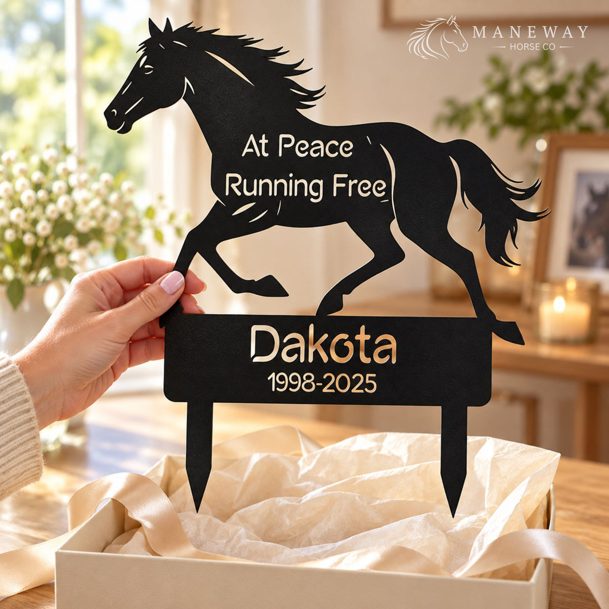 Dakota Galloping Horse Memorial Garden Sign – view 3